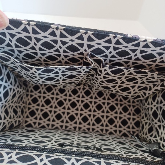 Vera Bradley JULIA Satchel in Night & Day Crossbody Strap Black and White - Picture 6 of 12